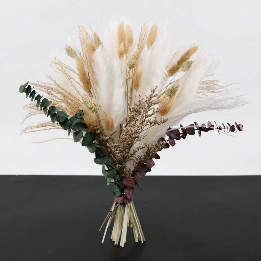 Ramo de 43 tallos de flores secas - Decoración rústica para el hogar, boda, centro de mesa, florero, manualidades, estética de granja, decoración de otoño, Halloween, otoño