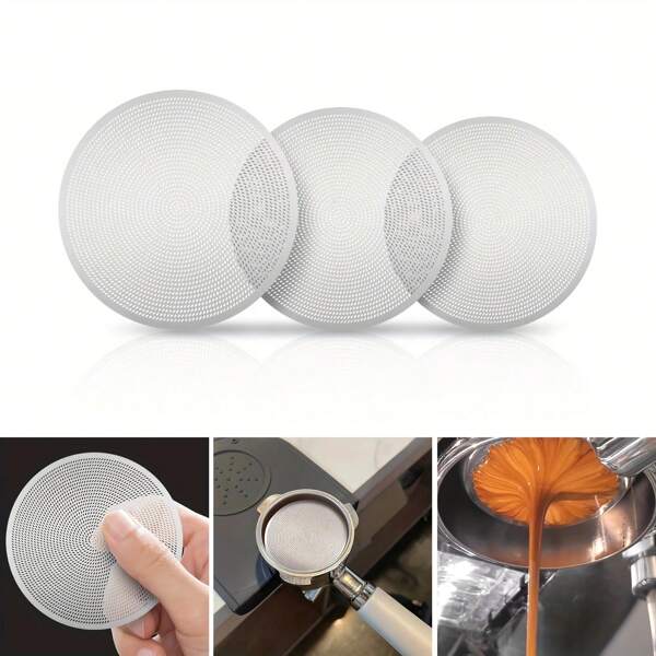 2pcs/Set 51/53/58mm Coffee Filter Plate Replacement Backflush Filter Mesh Screen Filter For Coffee Machine Handle Coffee Puck Screen Espresso Tools