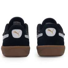 Puma Zapatillas casuales para mujer - Palermo Zapatillas deportivas con cordones anchos en T, zapatos ligeros para uso diario/viajes al aire libre, 402109-02 - Negro-Puma Blanco-Dorado - Ver 5