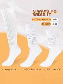 1/3/6/10双装男女通用宽松袜，柔软加长，秋冬季针织宽松保暖袜，透气吸汗，白色，万圣节和圣诞节礼物，舒适保暖 - 彩色 - 查看 2