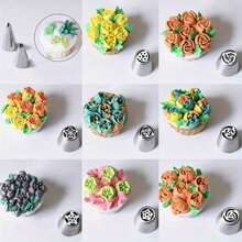 27Pcs Russian Frosting Piping Nozzle Set Stainless Steel Flower Cream Pastry Tips With Bags For Cupcake Cake Baking Kitchen Utensils - set - View 5