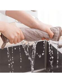 Zazumi 5/8pcs Random Color Stripe Cleaning Cloths, Microfiber Kitchen Rags With Hanging Loop, Reusable Washable Kitchen Cleaning Towels, Grease Removal, Dish Washing, Super Absorbent, Suitable For Kitchen, Cars, Glass Cleaning And Household Cleaning - Multicolor - View 9