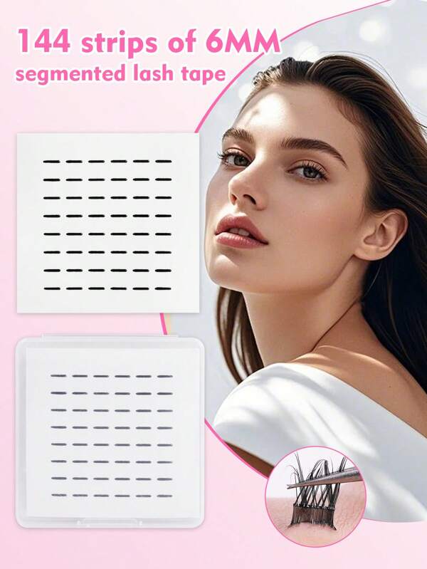 144pcs Self-Adhesive Eyelash Extension Lashes, Segmented Adhesive Strip, No Glue Needed, Odorless, Reusable And Long-Lasting For Professional Salon And Personal Makeup