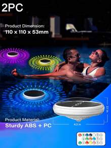2 Stücke Solar aufladbare schwimmende Pool Leuchten, mit Fernbedienung, 9 Beleuchtungsarten, Zeitsteuerung, IPX7 wasserdicht, geeignet für Erdpool, Badezimmer, Badewannen, Schwimmbäder, Halloween, Hochzeitspartys