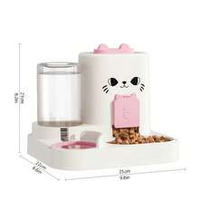 2-In-1 Automatic Pet Cat Dog Water & Food Dispenser, No Electricity, With Moisture-Proof Design - Multicolor - View 2