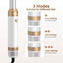 UKLISS Multi-Functional 6-In-1 Hair Dryer Brush, 60,000 RPM, Hair Dryer, Straightener And Curler In One - Quickly Style Hair At Home Or Salon, Detachable Heads For Easy Portability, Ideal For Travel Or Gifts, Hair Care - EU C Type Plug(220-240V) - View 10