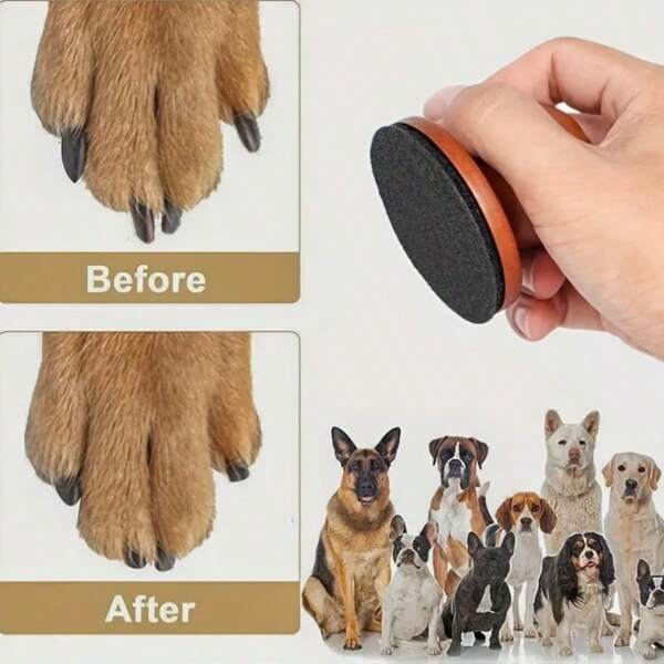 1 Piece Gentle, No Pressure, No Power, Wooden Handle Dog Nail File - Suitable For All Breeds - Pet Grooming Tool - Nail Care, Design, No Scratches - Suitable For Healthy Smooth Dog Nails