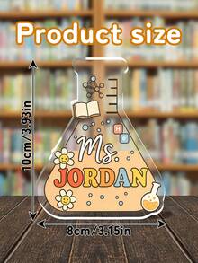 1pc Custom Science Teacher Desk Plaque, Personalized Science Lab Teacher, Teacher Name Plate Acrylic Plaque, Custom Name Sign, Back To School