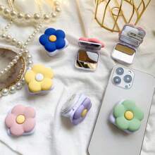 1 Stück Handy Griff Halter mit Blume, Handy Griff Halter, Handy Airbag Ständer, Zieh-Druck Handy Griff, Handyhalter, Handy Zubehör, Handy Deko, kompatibel mit iPhone, Android Handy, Geschenk für Geburtstag, Familie, Freunde