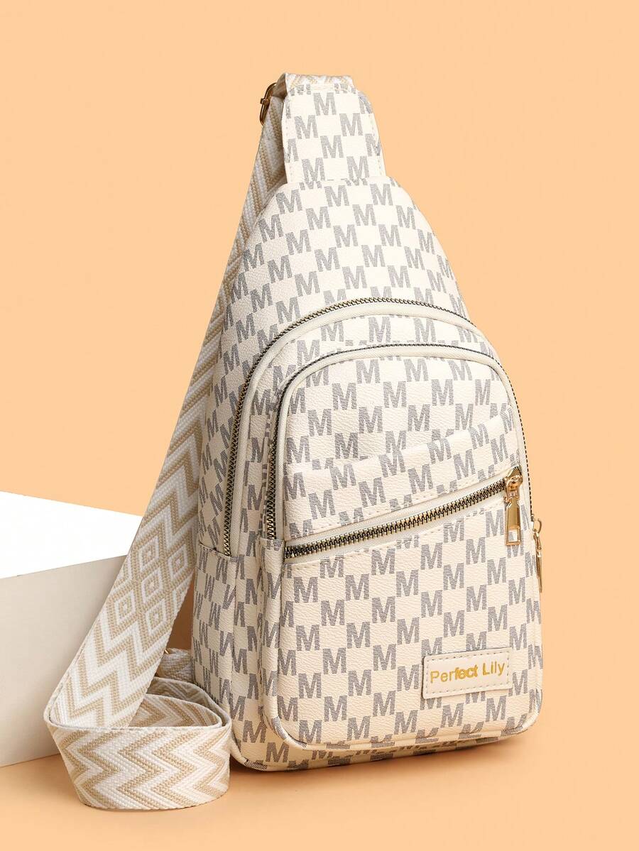 Fashion Versatile Crossbody Bag, Contrast Color Chest Bag In Bohemian Style Shoulder Strap, Sports Gym Backpack, Casual Shopping Phone Wallet