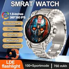 GUHUAVMI GUHUAVMI 1.85inch Large Screen Smartwatch For Men Women, Strong LED Flashlight, 760mAh Large Capacity Battery, Bluetooth Call, 100+Sport Modes, Compass, IP68 Waterproof Smart Watch, Heart Rate/Sleep Monitor Fitiness Tracker(Step Counting, Distance, Calories) Smartwatches Suitable For Android IOS