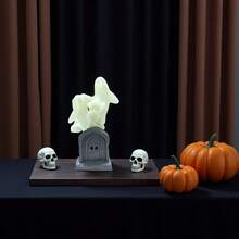 1 件可爱鬼魂墓碑家居装饰，万圣节发光鬼魂墓碑装饰，恐怖氛围万圣节装饰，万圣节的绝佳礼物