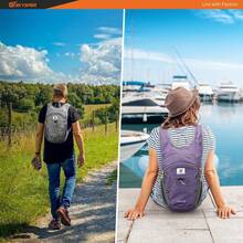 15L/20L Foldable Hiking Backpack Lightweight Packable Travel Daypack With Chest Strap Small Folding Pack For Walking - 紫色 - 查看 8