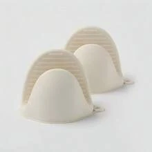 2PCS Kitchen Oven Mitts Silicone Heat Insulation Gloves Clip Thicken Baking Silicone Oven Mitts Anti-Slip Grips Bowl Pot Clips
