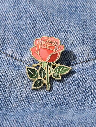 (Tamaño pequeño) Broche de esmalte con rosa de arte, flores decorativas de moda, broches, adornos para solapa, bolso, insignias, joyería, regalos, nuevo estilo 2025