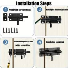 Barrel Bolt Latch, Sliding Door Latch Lock, 304 Stainless Steel Thickened, Slide Bolt Latch With Screws