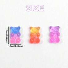 Ombre Bear Beads, No Eye Acrylic Bear Beads, Decoration Beads, Summer Beach Holiday Accessories, Fashion Jewelry For Women, For DIY Bracelets, Necklaces, Earrings, Anklets, Phone Case, Hair Clips, Birthday, Wedding, Music Festival Gifts