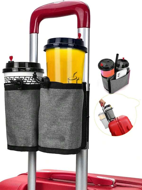 Mug Storage Bag Coffee Mug Storage Bag For Trolley Handle,Accessory Gift,Flight Attendant,Traveller Accessories,Travel Essentials,Beach Travel Organizer,Luggage Travel Cup Holder,Convenient For Travel,Luggage Drinks Bag,Travel Mug Holder,Organizer Bags,Fits All Luggage Handles,Travel Organizer Bags,Small Luggage Attachments,Home Cruise Essentials,Travel Bags,Mini Portable Travel Organizer Bags Portable Holiday Organiser, Summer Back To School