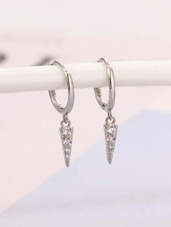 HuooNew 1 Pair Delicate 925 Sterling Silver Crescent Moon Small Earrings, Jewelry Gift For Women