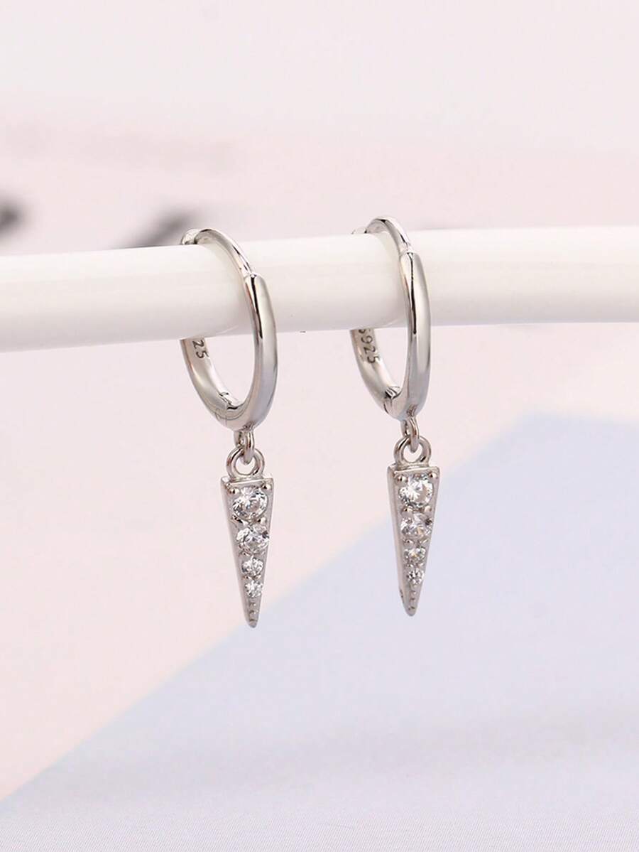 HuooNew 1 Pair Delicate 925 Sterling Silver Crescent Moon Small Earrings, Jewelry Gift For Women