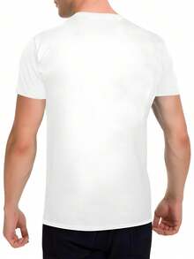 Men'S White T-Shirt With "I MATCH ENERGY SO HOW WE GON' ACT TODAY" Black & Yellow Print | Casual Streetwear, Short Sve, Round Neck,Summer Tee - 白色 - 查看 2