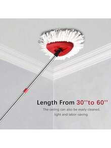 4-Section Spin Mop Replacement Handle – Adjustable 2.5 To 5 Foot Mop Stick Compatible With O-Cedar EasyWring Spin Mop Base (Mop Head Not Included) - 1 - 查看 7