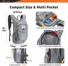 15L/20L Foldable Hiking Backpack Lightweight Packable Travel Daypack With Chest Strap Small Folding Pack For Walking - Grey - View 2