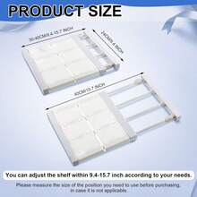 2 Pcs Closet Tension Shelf Rod Expandable Shelf Locker Organizer Adjustable Metal Storage Rack Scalable Layered Divider Separator For Cabinet Wardrobe Kitchen Bathroom (10.83''-17.91'') - Olive Green - View 2