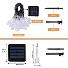 1pc Solar String Light, Water Drop String Light, 5M/ 20pcs LED Solar String Light Outdoor Waterproof, For Garden Terrace Patio Party Holiday Christmas Tree, Home, Lawn, Wedding, Balcony, Gazebo Decoration (Multi Color/Warm White) - A - View 7
