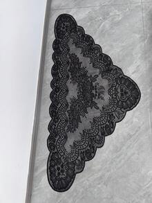 1pc 130cm*60cm Black Lace Trim, For Headwear, Lighting Shades, Tablecloths, Dress Hems, Garment Accessories