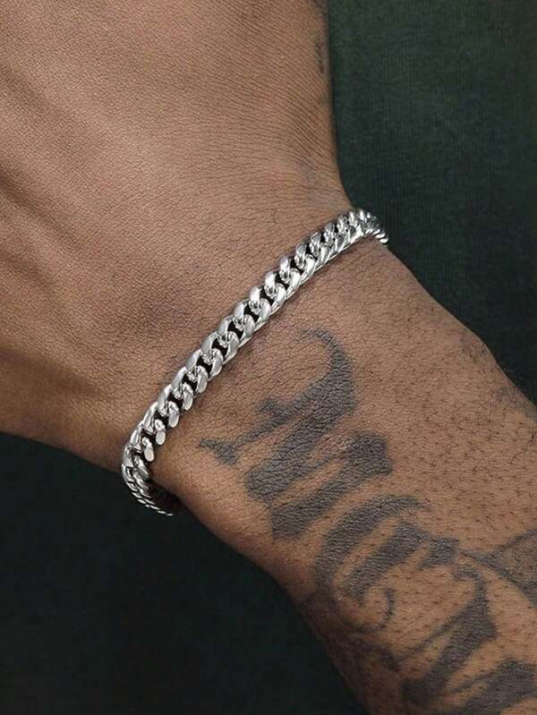 1 peça corrente minimalista NK de aço inoxidável estilo metal decoração hip hop masculina