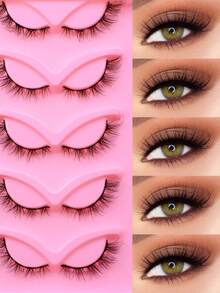 5 对狐狸风格自然纤长假睫毛，适合日常派对妆容，猫眼和仙女风格假睫毛，打造迷人妆容 - 狐狸眼睫毛 - 查看 2