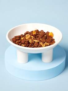 PETSIN 新款宠物碗，陶瓷高脚猫碗，开口大，三脚设计保护颈部，猫/狗食碗 - 彩色 - 查看 5