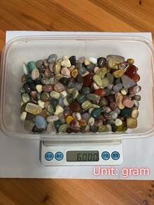 天然玛瑙水晶砾石 - 适用于水族馆、盆景和玻璃容器的装饰石 造景水族箱石 适用于水族馆的气石