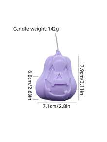 1件趣味南瓜万圣节南瓜香薰蜡烛 - 独特的南瓜造型设计，三种颜色和香味可选，包括：白色 - 法国香草、橙色 - 苹果肉桂、紫色 - 鼠尾草。可用作万圣节节日装饰或礼物，营造节日氛围。