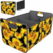 Homeve Car Trunk Organizer, Car Storage, Reinforced Handles, Collapsible Multi-Compartment Car Organizers, Foldable And Waterproof, 600D Oxford Polyester, Suitable Any Car, SUV,-Van, Black2025 - 向日葵 - 查看 1