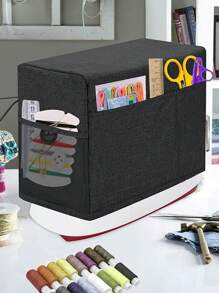 Funda universal para máquina de coser con bolsillo de almacenamiento y asas laterales, cubierta protectora contra el polvo para la mayoría de las máquinas de coser estándar