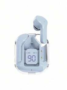 MEIYIXING Auricolari TWS MEIYIXING, cuffie senza fili da gioco, con riduzione del rumore, microfono, display LED, auricolari HiFi trasparenti, sport, auricolari senza fili TWS, cancellazione del rumore, compatibili con tutti gli smartphone, HiFi, a bassa latenza, con connettore USB-C