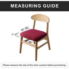 Seat Covers For Dining Room Chair Seat Slipcovers Kitchen Chair Covers (Beige, 4 Pcs) - 酒紅色 - 查看 11