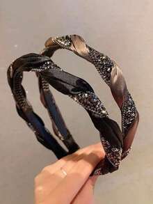 1个/2个复古仿珍珠发箍，时尚优雅简约风格，可爱百搭的女士发饰，适合日常佩戴、外出和约会，蝴蝶结发饰，女士发箍，发饰，发圈 - 彩色 - 查看 1