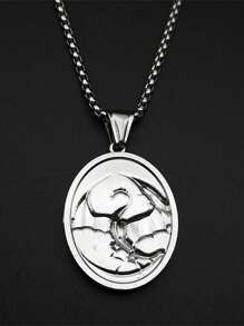 Vintage Fantastic Western Dragon Medal Pendant Necklace For Women Men Stainless Steel Gold Silver Color Punk Jewelry Gift