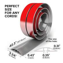CILIA 1 Roll 6cm*1m 4 Colors Floor Cord Cover,Self-Adhesive,Cable Protector,Extension Protect Wires & Prevent Trips, Management Solution, Surface Mounted Cord Protection Coverl ,Suitable For Floors, Walls And Desktops