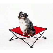 Coolaroo On-The-Go Elevated Dog Bed - Foldable Pop-Up Travel Dog Bed With Breathable, Moisture-Resistant Fabric, Carry Bag Included, Lightweight & Portable, Emerald Green, Standard - Red - View 1
