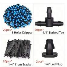 滴灌系统，微型花园滴灌系统，带 1/4 英寸管道和可调节喷雾喷嘴，温室、庭院、草坪、植物自动浇水系统