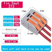10 Stücke Schnellsteckverbinder FM-212/213/214 für harte und weiche Kabel, paralleler Verbinder, Pressklemmanschluss für Kabelanschlüsse