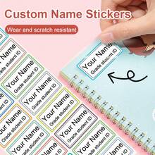 Custom Student Waterproof Name Labels - 3-Row Self-Adhesive Name Stickers With Fields For Name, Grade, Class, And ID. , Waterproof, Sticky, And Peel-Resistant, Suitable For School Supplies, Office Organization, Classroom Decoration, And Student ID Labeling.,Art Activities For Children,Warm Ambience,Winter Grace