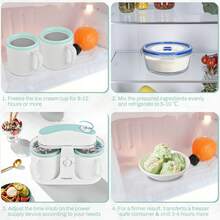 SUSTEAS Ice Cream And Frozen Yogurt Maker For Custard Toppings, Sorbets, Ice Creams And Sherbets, Makes 350 G Of Ice Cream, White-Green Color. - 美規A型插(110-127V) - 查看 6