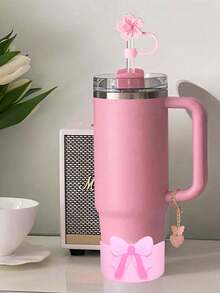 1/2/4/6 Stücke Schleifen Silikon Schutzhülle für Becher mit einem Bodendurchmesser von 7,5 cm Abenteuertumbler, Boden Schutzhülle für Iceflow Flip 12&24 Unzen, Cup Schutzbezug Hülle für Alltagsnutzung, Reisen, Familienfeiern, Partys, wasserdicht, rutschfest, kratzfest Silikon Becherhülle, Geschenk zur Einschulung, Geschenk zu Feiertagen, Becher Zubehör (4 Farben zur Auswahl: Pink, Lila, Blau, Rot) - Verschiedenfarbig - Übersicht 4