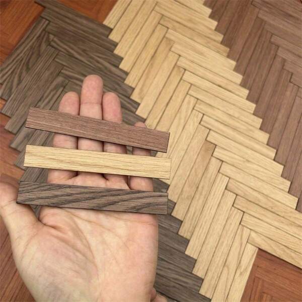 40 Stücke/Packung Holzmaserung Bodenfliesen, Fischgrät- und I-Form Mosaik, Mini dekorative Bastelware