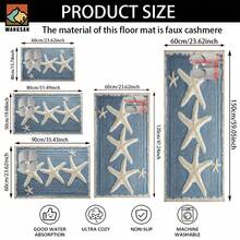 1set/1pc/2pcs Starfish Pattern Bathroom Anti-Slip Mat, Made Of Artificial Cashmere Material With Fluffy Decoration, Suitable For Doors, Bathrooms, Kitchens And Other Occasions, Machine Washable, Non-Slip, Daily Decoration, Can Be Given As A Gift To Friends, Men And Women